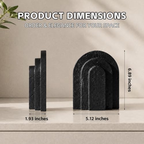 Decorative Bookends for Shelves, Heavy Duty Resin Book Stoppers for Books - Image 2