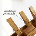 Mid Century Modern Wood Coat Rack Wall Mount with Shelf,7 Hooks, Natural - Image 4