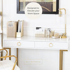 BLU MONACO | Gold Desk File Folder Organizer Set | Desktop Hanging File Organizer with Letter Size Holder | Hanging File Folders Organizer Office Accessories - Image 4