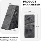 Karibiber Marble Bookends for Heavy Books, Decorative Book Ends for Shelves, Titanium Black Stone Durable and Heavy-Duty Book Ends for Hardback Books & CDS, Unique Book Stopper & Holder, Set of 2 - Image 4