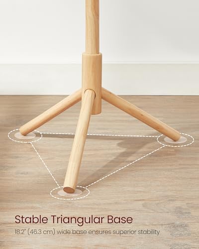 VASAGLE Solid Wood Coat Rack, Free Standing, Tree-Shaped, with 8 Hooks - Image 4