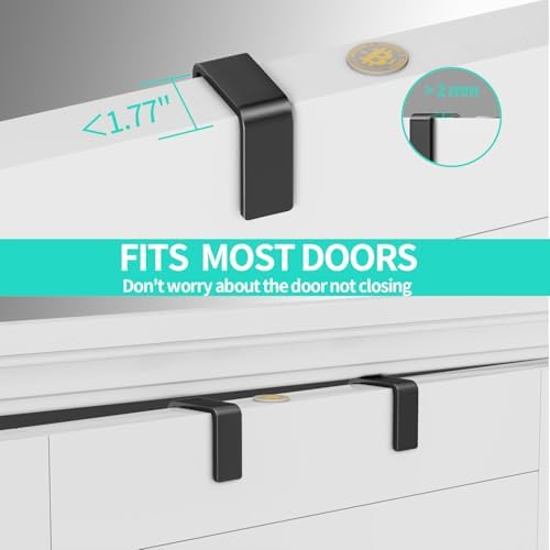 HapiRm Over The Door Organizer - Hanging Door Organizer with 4 Metal Large Capacity Baskets and Adjustable Coat Hook for Bathroom Bedroom Kitchen Pantry Closet Cabinet - Image 6