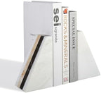 Karibiber Marble Book Ends, Non-Skid Bookends for Shelves, Composite Bookend with Natural Marble, Heavy Duty Book Stopper, Collected CDs and Oversized Books Organizer, Gold & Black Decorative Bookends - Image 7