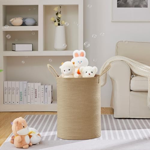 VIPOSCO 72L Tall Woven Laundry Basket Hamper, Jute - Image 2