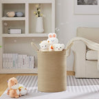 VIPOSCO 72L Tall Woven Laundry Basket Hamper, Jute - Image 2