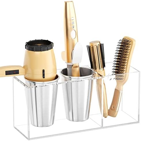 NIUBEE Hair Tool Organizer Wall Mount, Hair Dryer Holder for Bathroom,Clear by NIUBEE