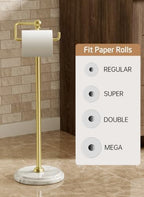 KES 26" H Anti-Wobble Toilet Paper Holder Stand with Weighted Base, 18/8 Stainless Steel Free Standing Toilet Paper Holder with Rust-Resistance Upgrade, Vintage Brushed Gold, BPH235-BZ - Image 6