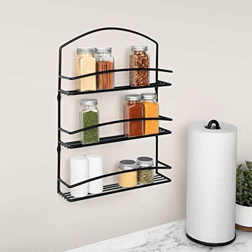 Spectrum Diversified Euro Wall Mount Spice Rack, 3-Tier Spice Rack Organizer for Kitchen Cabinets, Pantry Organizer & Storage, 3 Tier Wall-Mounted Spice Organizer (45410) (Pack of 4) - Image 4