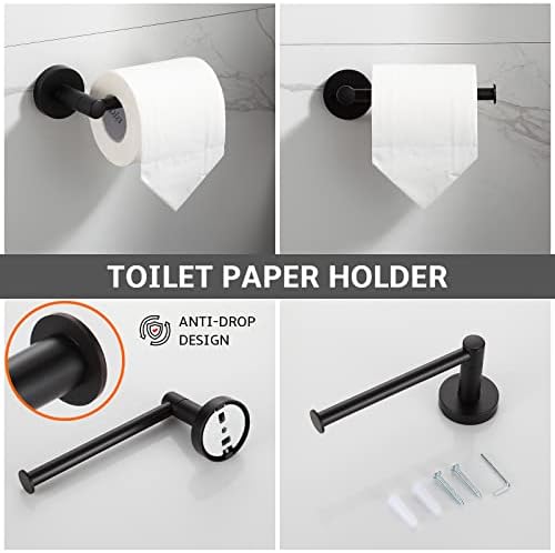 BGL Bathroom Hardware Set Matte Black 4-Pieces Bathroom Towel Rack 24 Inches Adjustable Bathroom Accessories Set - Image 5