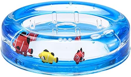 Locco Decor 4 Piece Acrylic Liquid 4D Floating Motion Bathroom Vanity Accessory Set Ocean Cartoon Animal Theme Fish Toothbrush Holder, Tumbler, Soap Dispenser, Soap Dish - Image 5