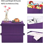 HOONEX Storage Bins with Lids for Organizing, Pack of 2, Storage Boxes with 2 Carry Handles and Sturdy Heavy Cardboard, 16.5" L x 11.8" W x 7.5" H for Shoes, Books, Clothes, Nursery, Dark Purple - Image 2