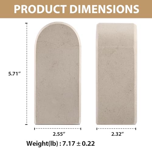 Koville African Natural Marble Bookends for Shelves, 7lbs Heavy-Duty Marble Book Holders, Decorative Book Ends, Bookshelf Apartment Decor for Normal Books/CD/Video Games - Image 2