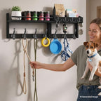29” Coat Rack Wall Mount with Shelf, Coat and Key Hanger with Metal Hooks - Image 5
