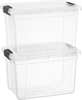 Superio Storage Bins with Lids, Clear Plastic Containers for Organizing, Stackable Totes, BPA Free, Odor Free, Organizer Boxes for Home, and Dorm (2 Pack, 4.7 Quart) by Superio