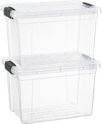 Superio Storage Bins with Lids, Clear Plastic Containers for Organizing, Stackable Totes, BPA Free, Odor Free, Organizer Boxes for Home, and Dorm (2 Pack, 4.7 Quart) by Superio