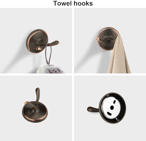 Classic Bathroom Hardware Accessories Set 4 Piece Oil Rubbed Bronze - Image 5