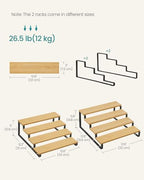 SONGMICS Display Risers, Set of 2 Engineered Wood Perfume Organizer Stand, 4-Tier Cupcake Stand Holder, Spice Rack, Shelf Risers for Figures, Dessert Shelves, Natural Beige and Ink Black UKCS216N01 - Image 6