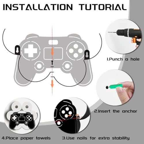 Game Toilet Paper Holder Wall Mount/Stand for Extra 8 Rolls - Image 4