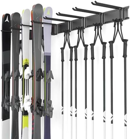 Ultrawall Ski Rack, Wall Mounted Ski Storage Rack, Garage Skis Holder - Image 5