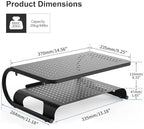 suptek Double-Deck Desk Monitor Stand Riser for Computer,Laptop,Printer, Notebook and All Flat Screen Display with Vented Metal Platform and 4 Inches Height Underneath Storage (MST002) - Image 5