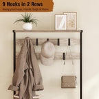GiftGo Vintage Large 5-Tier Hall Tree with Console Table Entryway Coat Rack Floor Standing Shoes Rack Storage Shelf Organizer for Home Office Bedroom (Greige) - Image 5