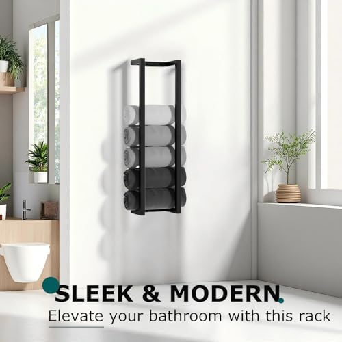 2 Pack Wall Mounted Towel Racks for Rolled Towels - Image 5