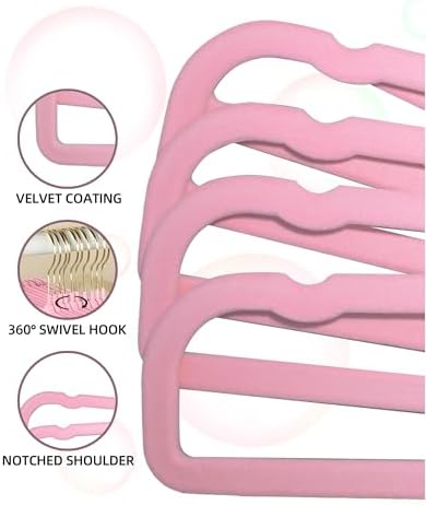 Felt Hangers Pink Velvet Hangers, Cute Pants Hanger, 20 Pack Chic Hangers - Image 3