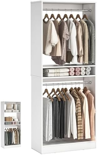 Unikito 25" Closet System with Hanging Rods, Adjustable Closet Organizer by Unikito