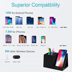 COSOOS Fast Wireless Charger with Desk Organizer, Desk Phone Charger Compatible with 15/15 Pro/15 Pro Max/14/13/12/11/XS/8 Plus, Galaxy S21/S20+/S10/Note 10/Note 9/(No AC Adapter) - Image 6