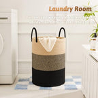Artfeel Laundry Basket,Woven Cotton Rope Laundry Hamper,100L for Decorative Storage of Dirty Clothes,Toys and Blankets in Bathroom,Bedroom and Living Room - Image 2