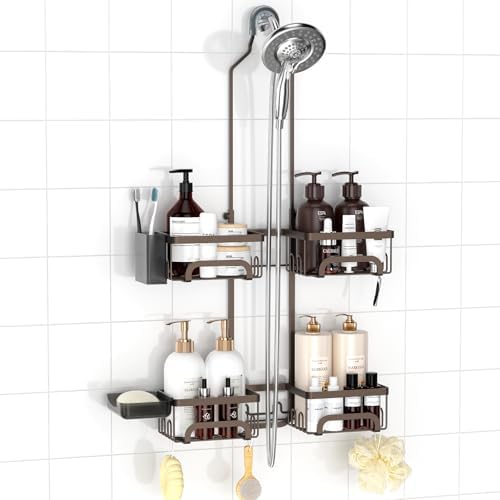 REINHARDT Split Shower Caddy Hanging for Handheld Showerheads, Bronze by REINHARDT
