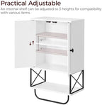 MAHANCRIS Bathroom Wall Cabinet with 2 Door and Adjustable Shelf, Farmhouse Medicine Cabinet with Towel Rack, 3-Tier Wall Mounted Storage Cabinet Over The Toilet for Bathroom Laundry Room, White - Image 6