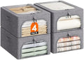 Lifewit 25L Clothes Storage Bins with Metal Frame for Closet, 4 Pack by Lifewit