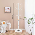 ZOZOE Metal Coat Rack Stand, Modern Coat Rack Freestanding with Natural Marble Base, Sturdy Coat Racks with 12 Hooks & Umbrella Holder,White Coat Tree Hanger Stand for Bags,Hats,Entryway,Office - Image 4