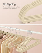 SONGMICS Velvet Hangers 100 Pack, Non-Slip, Heavy-Duty, Space-Saving - Image 3