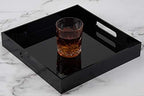 Glossy Black Sturdy Acrylic Serving Tray with Handles - 12x12 Inch Multipurpose Tray for Coffee, Appetizers, Breakfast, and More - Image 5