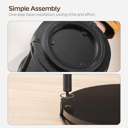 YATINEY Lazy Susan Organizer, Rotating Spice Rack, 2 Tier Spice Turntable Organizer, Industrial Turntable Spice Holder, for Kitchen Countertop and Cabinet, Compact and Versatile, Black SR22BK - Image 5