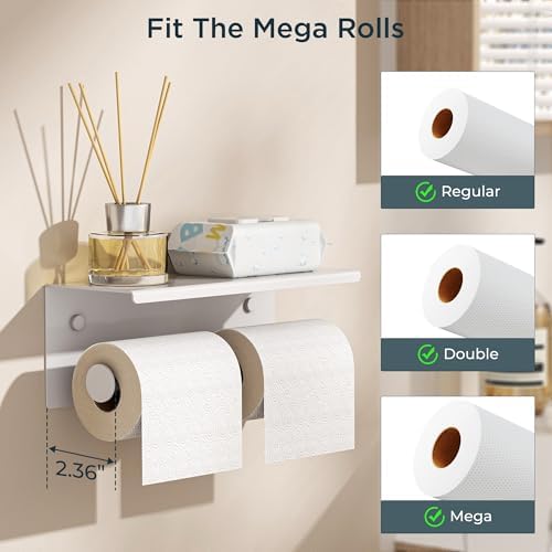 FORIOUS Toilet Paper Holder with Shelf, Commercial Toilet Paper Dispensers - Image 2