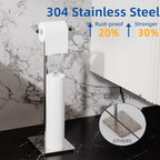 RUACQ Bathroom Toilet Paper Holder Stand with Storage, Chrome - Image 5