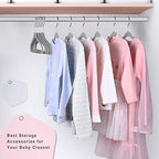 BAGAIL 50 Pack Kids Velvet Hangers 14 Inches Children's Clothes Hangers Non-Slip Baby Hangers for Infant/Toddler (Grey) - Image 6