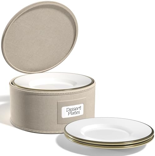 Sorbus China Storage Containers, with Lid (Salad Plate Storage, Beige) by Sorbus