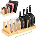Expandable Bamboo Pot and Pan Organizer Under Cabinet, Holding Rack by Unknown