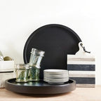 Santa Barbara Design Studio Mango Wood Lazy Susan for Table Top Turntable Charcuterie Board Serving Tray, 15.75" D x 2" H, Black - Image 4