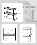 Shantton Cabinet Shelf Organizer, Pantry Shelf Rack, Black 16x8.3x7.3 - Image 3