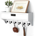 Rebee Vision Key Holder Wall Mount with Drawer for Apartment, Modern White by REBEEVISION