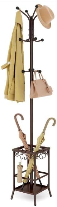 Hoctieon Coat Rack Freestanding, Coat Tree with Umbrella Holder - Image 4