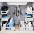 3-Tier Under Sink Organizer, Pull-Out Drawers, 2-Pack White by FimorTinyPony