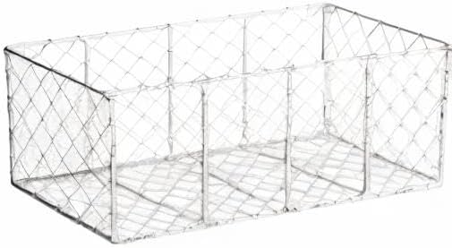 DII Chicken Wire Collection Farmhouse Vintage Wall Baskets, Medium Basket, White - Image 6