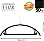 MIZGI Velvet Hangers 50 Pack, Patented Rounded Shoulder Sweater Hangers - Image 2