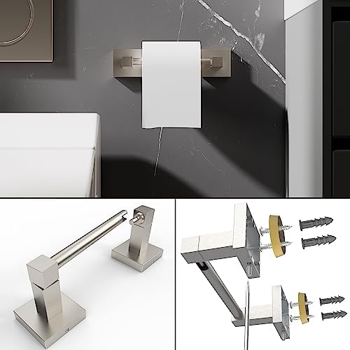 RUACQ Brushed Nickel Toilet Paper Holder & Towel Ring, Bathroom Accessories - Image 4